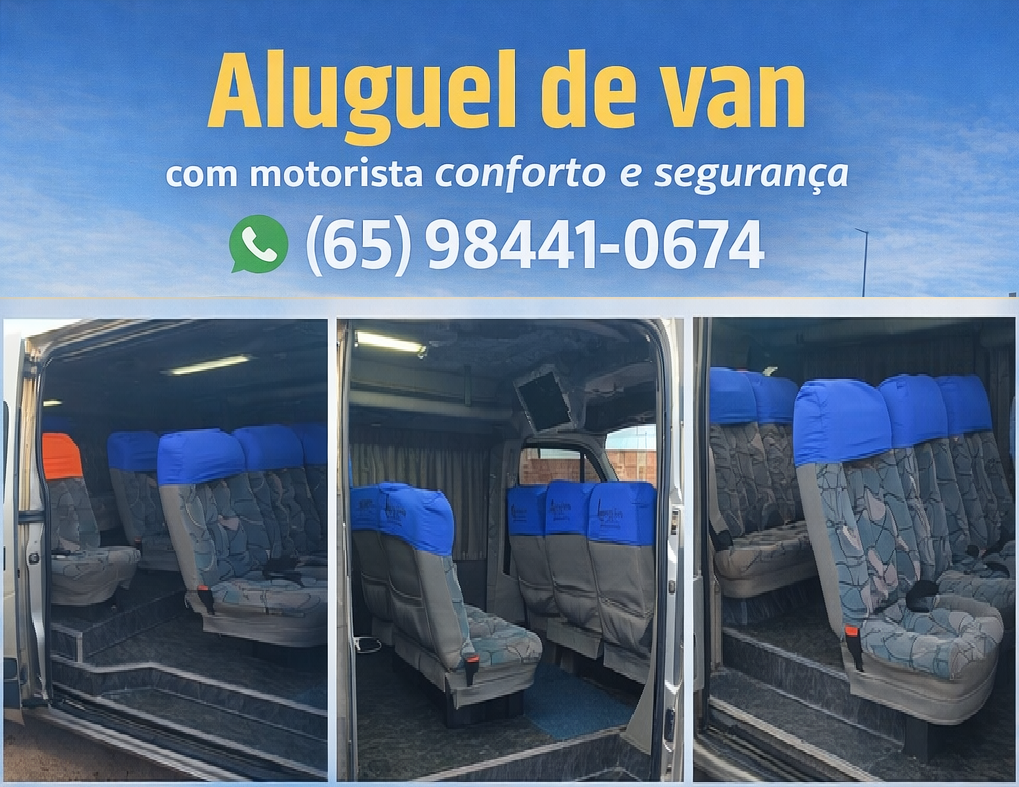 Aluguel de van em Cuiabá frota nova